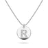 Initials Fabulous Alphabet Letter Necklace White Gold Layered Steel Jewellery